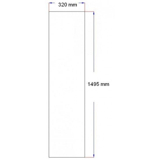 Dušo kabinos šoninis stiklas tiesus 320x1495 mm šinšil 8.10