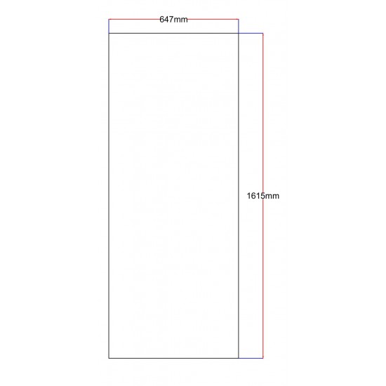 Dušo kabinos šoninis stiklas tiesus 647x1615 baltas 3.135