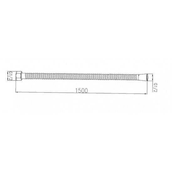 Dušo žarna Optima, S-LINE, 150cm, metalinė rifliuota