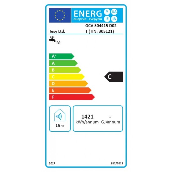 Elektrinis vandens šildytuvas TESY GCV50 vertikalus SLIM