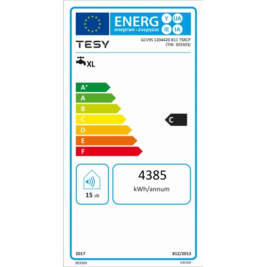 Elektrinis vandens šildytuvas vertikalus kombinuotas TESY GCV9S 150L RCP su sausu keraminiu kaitinimo elementu