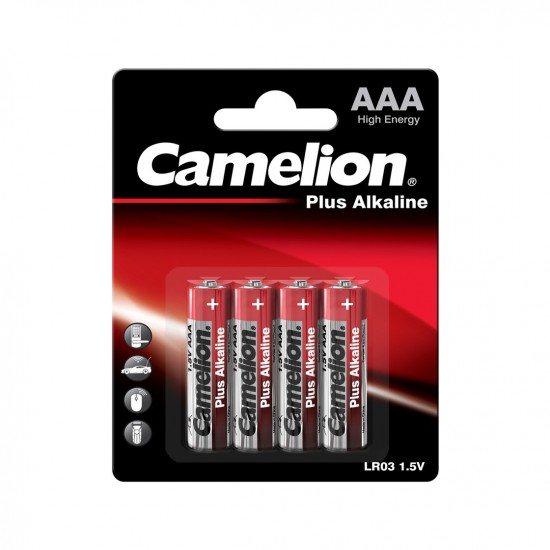 Elementai alkaline, LR03-BP4, AAA, CAMELION, 4 vnt. Elementai alkaline, LR03-BP4, AAA, CAMELION, 4 vnt.