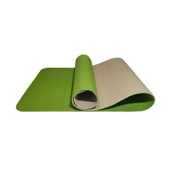 Gimnastikos/jogos kilimėlis TPE dvipusis KP-189 183x61x0.6 cm, žalias/pilkas