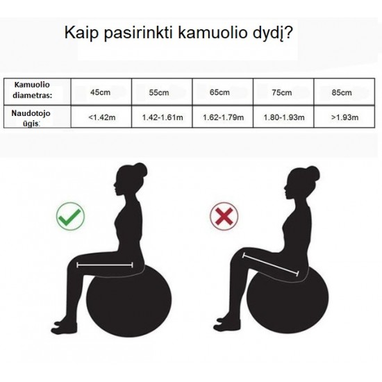 Gimnastikos kamuolys SANRO 65cm Rožinis su pompa