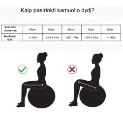 Gimnastikos kamuolys SANRO 75cm Šviesiai violetinis su pompa
