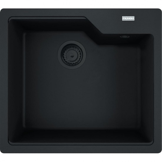 Granitinė plautuvė Franke Urban, UBG 610-56, juoda matinė, juodas ventilis