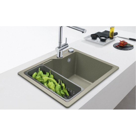 Granitinė plautuvė Franke Urban, UBG 610-56, juoda matinė, juodas ventilis