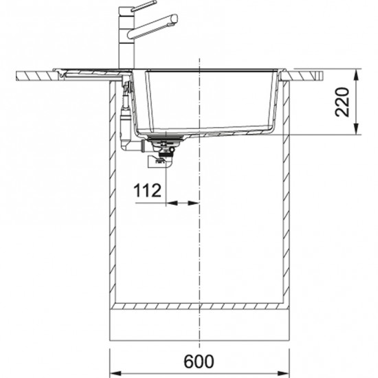 Granitinė plautuvė Franke Urban, UBG 611-78 XL, juoda matinė