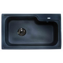Granitinė plautuvė LADO4 black pearl SU SIFONU