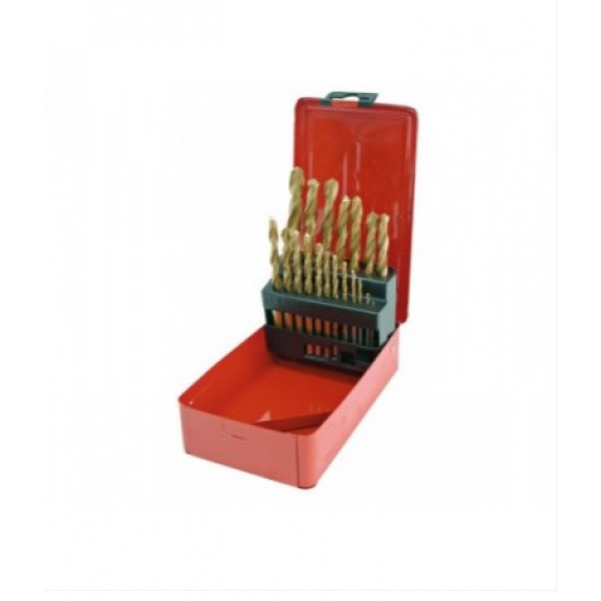 Grąžtai metalui 1-10mm 19vnt titaniniai