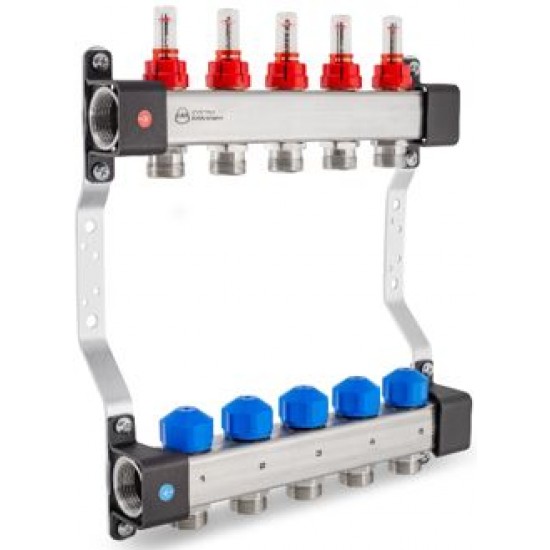 Grindinio šildymo kolekt. su debit. ir pav.vožtuvais KAN-therm InoxFlow UFS-10; žiedų sk. 10; ilgis 540 mm