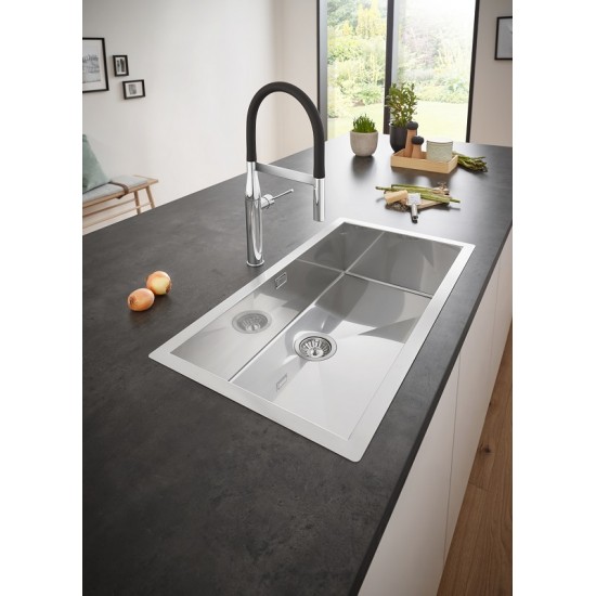 Grohe nerūdijančio plieno plautuvė K700, dubuo 80 x 40 cm