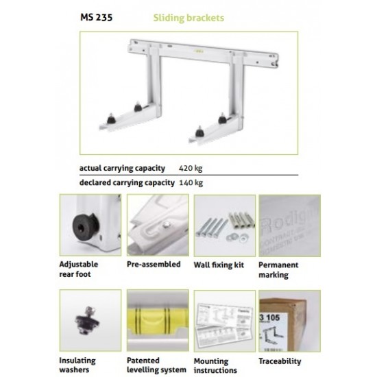 Horizontalaus profilio laikiklis (iki 140kg, 800x465x375mm)