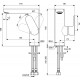 Ideal Standard Cerafine O aukštas praustuvo maišytuvas, be dugno vožtuvo, matinė juoda