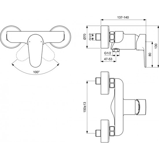 Ideal Standard Cerafine O dušo maišytuvas, matinis juodas