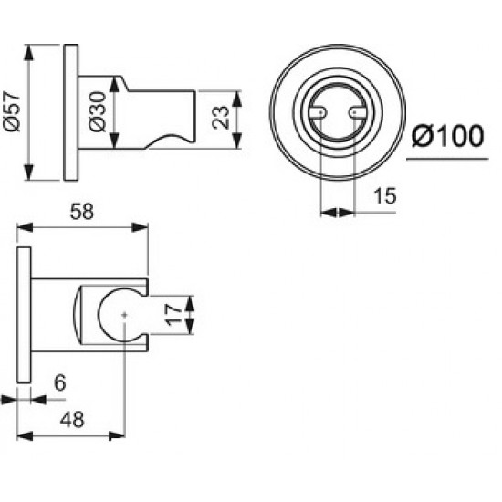 Ideal Standard rankinio dušo laikiklis,  chromas