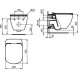 Ideal Standard Tesi AquaBlade unitazas su sėdyne, baltas; potinkinis rėmas ir nuleidimo mygtukas