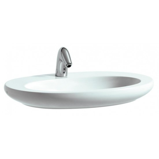 IL BAGNO ALESSI ONE praustuvas-dubuo 75x52 cm, be angos maišyt.su neuždar.d.v.ir keram.d.v.gaubteliu su LCC baltas