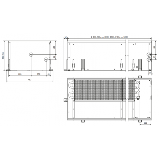 Įleidžiamas grindinis konvektorius FC 100x42x30