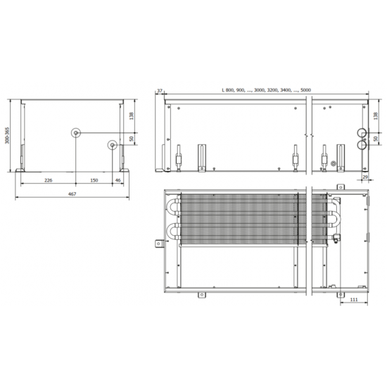 Įleidžiamas grindinis konvektorius FC 110x42x30