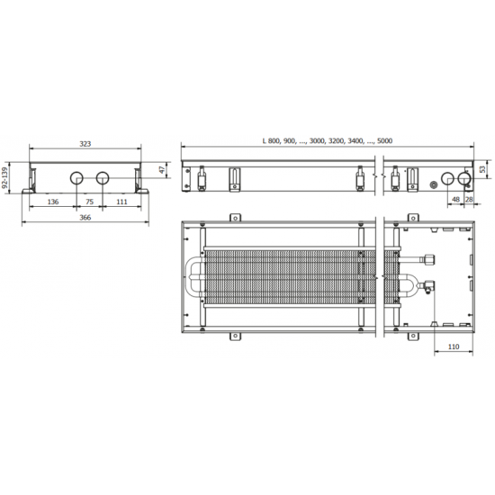 Įleidžiamas grindinis konvektorius FC 120x32x9