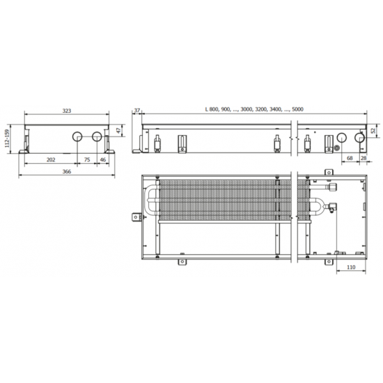 Įleidžiamas grindinis konvektorius FC 130x32x11