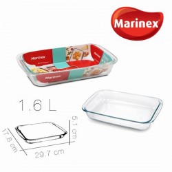 Indas kepimui stiklinis 1.6L 29.5*18*5cm Marinex