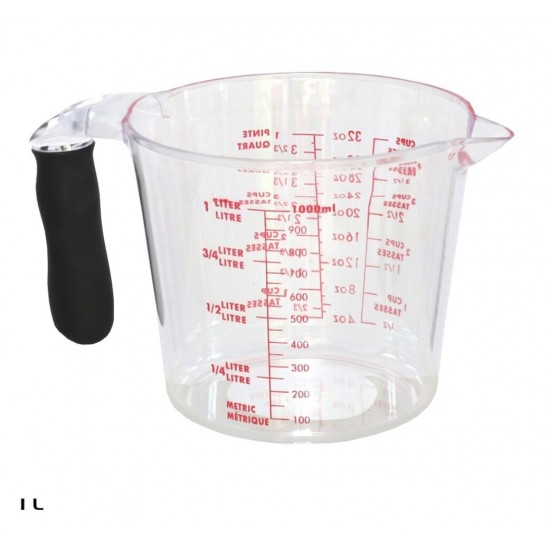 Indas matavimui plastikinis 1.0L silikono rankena 19660 Indas matavimui plastikinis 1.0L silikono rankena 19660