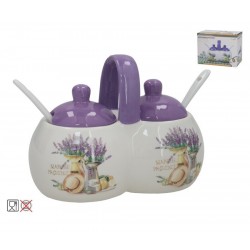 Indeliai keram. prieskoniams 2*250ml LEVANDA