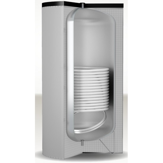 Karšto vandens šildytuvas BOLLY 1 AP WB 200 L, su vienu gyvatuku 1,3 m², su kieta izoliacija