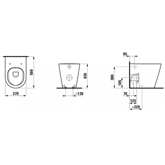 Kartell by LAUFEN pastatomas WC puodas Rimless, baltas