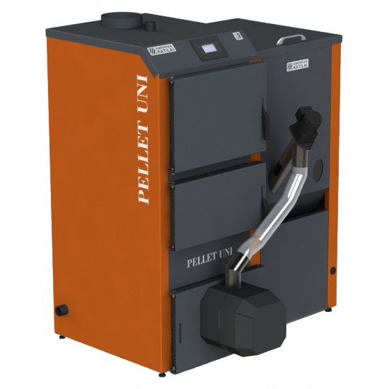 Katilas granul. PELLET UNI 20 su 16kW degikliu ir 260 l talpa su KIPI ROT degikliu
