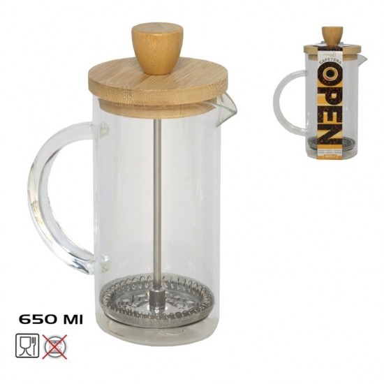 Kavinukas stikl. 0.65L nuspaudž. OPEN Kavinukas stikl. 0.65L nuspaudž. OPEN