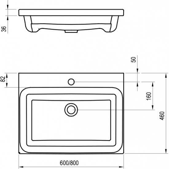 Keraminis praustuvas Ravak Comfort, 600 baltas