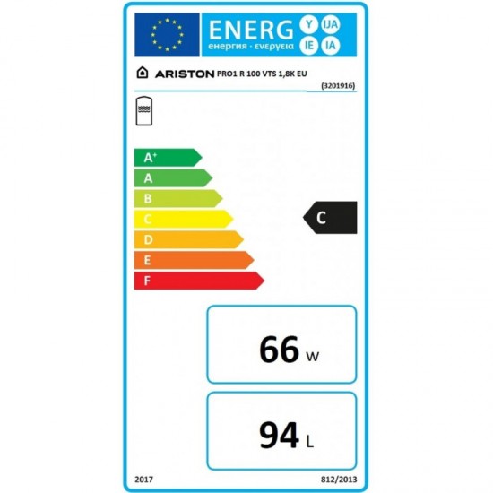 Kombinuotas vandens šildytuvas Ariston PRO1 R, 100VTS, 94l 1.8 kW kairinis