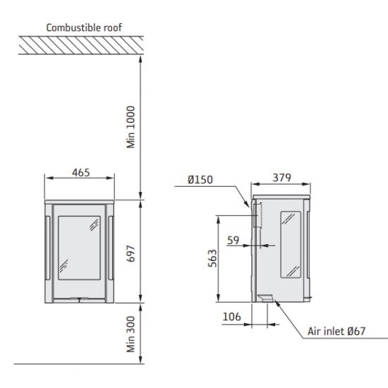 Krosnelė Contura C856GW:1 STYLE, balta, montuojama ant sienos (998856, 998664)