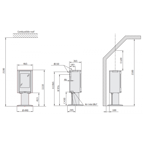 Krosnelė CONTURA C870:2 Style, korpusas juodos spalvos, kompl (998491, 998660,203149)