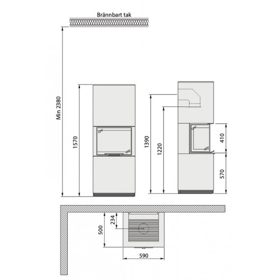 Krosnelė CONTURA CI61A, betono imitacijos apdaila (998711, 203088, 203060, 058447)