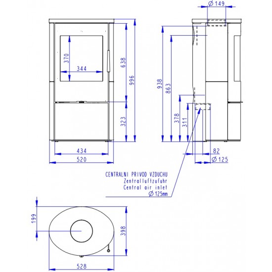 Krosnelė EVORA 01 su pilna keramikos apdaila 92360