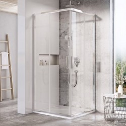 Kvadratinė dušo kabina Ravak Blix Slim, BLSRV2-90 blizgus +Transparent