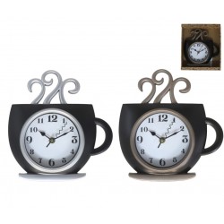 Laikrodis plast. sieninis 25*22cm COFFE TIME