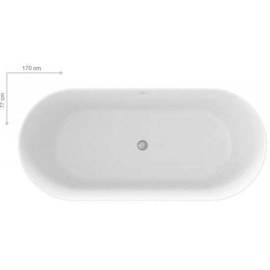 Laisvai pastatoma vonia Ravak Freedom O Tec 1700x770, balta su chromuotais priedais Laisvai pastatoma vonia Ravak Freedom O Tec 1700x770, balta su chromuotais priedais