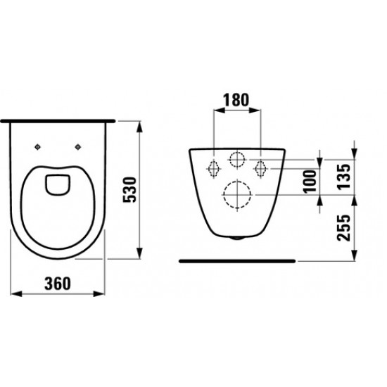 Laufen Pro Rimless Pack unitazo ir Tece potinkinio rėmo ir mygtuko komplektas