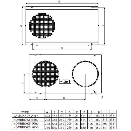 Lauko grotelės COMBI GRID d125 mm juodos sp. 0101330-2