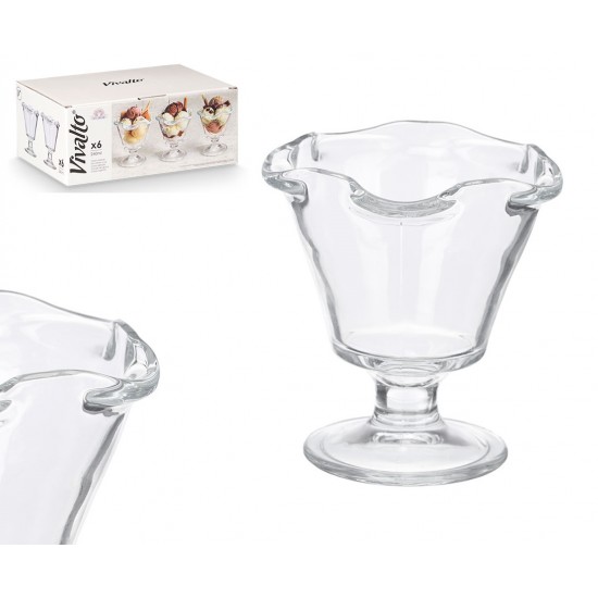 Ledainės stikl. 240ml 6vnt WAVY Ledainės stikl. 240ml 6vnt WAVY