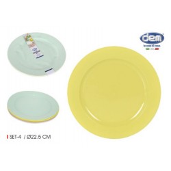 Lėkščių plast. 22.5cm 4vnt rink. DEM