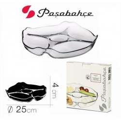 Lėkštė serviravimui stikl. 25cm 5d užkandžiams