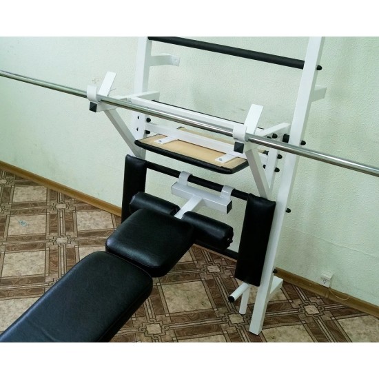 Lygiagretės-štangos laikiklis tvirtinamos ant gimnastikos sienelės SANRO DZ-4, iki 120kg baltas