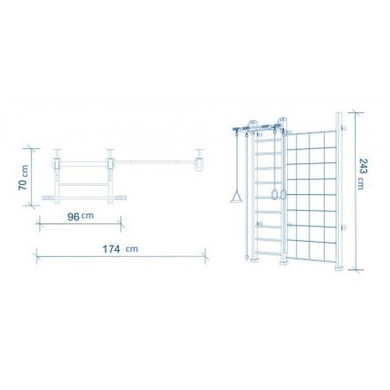 Medinė švediška gimnastikos sienelė SANRO CLIMBER natūrali, 243x174cm Medinė švediška gimnastikos sienelė SANRO CLIMBER natūrali, 243x174cm