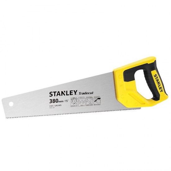 Medžio pjūklas Stanley Tradecut 380mm 11TPI Medžio pjūklas Stanley Tradecut 380mm 11TPI